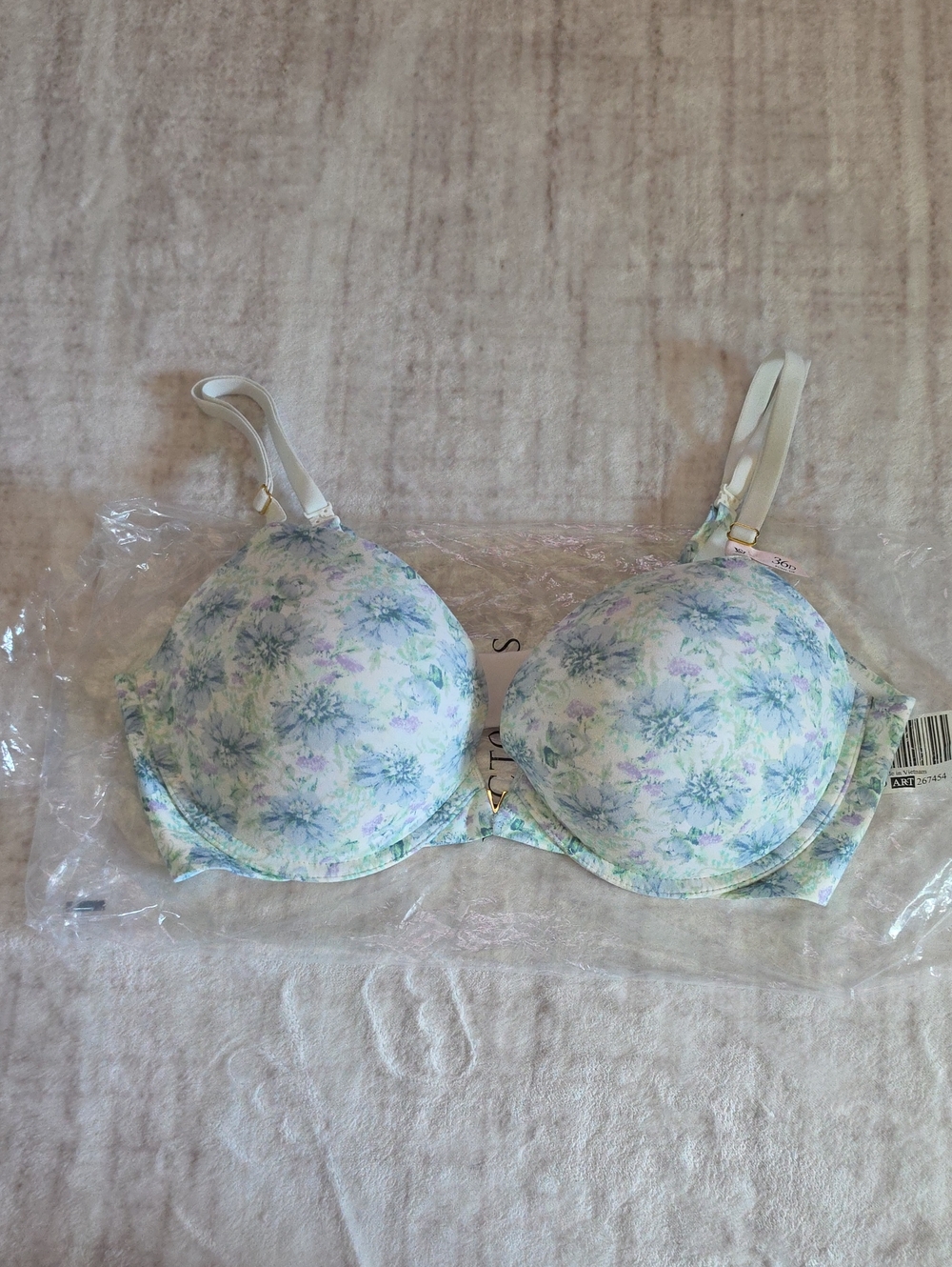 ♥️ NWT Victoria's Secret Freedom Cloud Push Up Bra Blue Purple Floral ✨